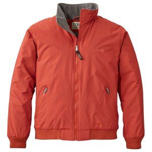 L.L.Bean Men's Warm-Up Jacket Fleece Lined Size L Tall Rust Orange